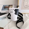 Candy-Print Mini PU Shoulder Bag White color SKU reference