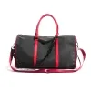 22 L Nylon Gym & Weekender Duffel with Inner Pocket Black with red trim color SKU reference