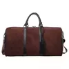23 L PU Weekender Duffel with Decorative Pendant Coffee brown color SKU reference
