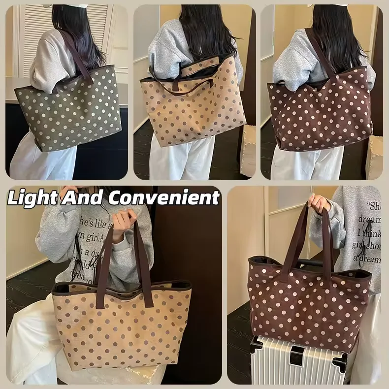 30 L Suede-Look Polka-Dot Everyday Tote product reference image