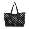 30 L Suede-Look Polka-Dot Everyday Tote Black color SKU reference