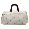 Embroidered 21 L Weekender Duffel with Shoe Compartment White color SKU reference