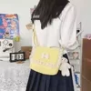 Lace-Bow Crossbody Bag with Adjustable Strap Yellow color SKU reference