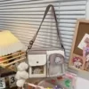 Kawaii Crossbody Purse with Clear Window Pockets Purple color SKU reference