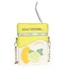 Milk Carton-Shaped Crossbody Bag with Straw Detail Yellow color SKU reference