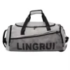 Custom Print Team Gym Duffel with Shoe Compartment Gray color SKU reference
