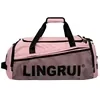 Custom Print Team Gym Duffel with Shoe Compartment Pink color SKU reference