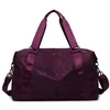 Printed Oxford Travel and Gym Duffel with Trolley Sleeve Purple Print color SKU reference