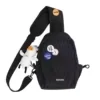Quilted Printed Sling Backpack with Character Styling Black color SKU reference