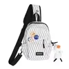 Quilted Printed Sling Backpack with Character Styling White color SKU reference