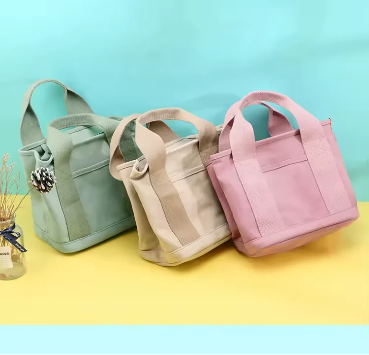 Canvas Mini Tote Bag with Interior Compartments product reference image