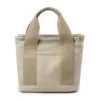 Canvas Mini Tote Bag with Interior Compartments Khaki color SKU reference