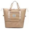 Expandable Sports Tote with Luggage Handle Holder Camel color SKU reference