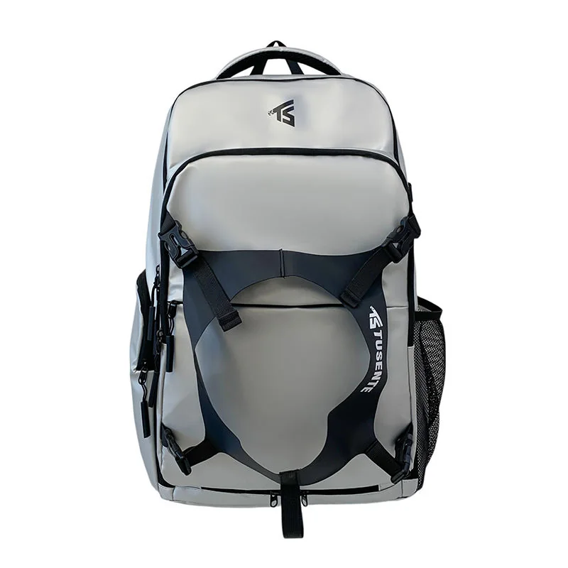 Oxford Sports Backpack with Side Mesh Pockets Silver color SKU reference