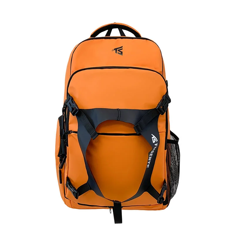 Oxford Sports Backpack with Side Mesh Pockets Orange color SKU reference