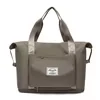 Expandable Nylon Travel Tote with Trolley Sleeve Taupe color SKU reference