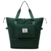 Expandable Nylon Travel Tote with Trolley Sleeve Forest Green color SKU reference