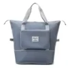 Expandable Nylon Travel Tote with Trolley Sleeve Slate Blue color SKU reference