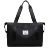Expandable Nylon Travel Tote with Trolley Sleeve Black color SKU reference