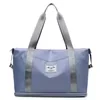 Expandable Nylon Travel Tote with Trolley Sleeve Light Blue color SKU reference