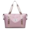 Expandable Nylon Travel Tote with Trolley Sleeve Blush Pink color SKU reference