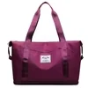 Expandable Nylon Travel Tote with Trolley Sleeve Magenta color SKU reference