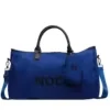 Lightweight Nylon Weekender Duffel with Adjustable Shoulder Strap Blue color SKU reference