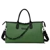 Woven Pattern Weekender Duffel with Shoe Compartment Green color SKU reference