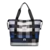 Classic Plaid Gym and Travel Duffel with Shoe Compartment Navy color SKU reference