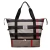 Classic Plaid Gym and Travel Duffel with Shoe Compartment Yellow color SKU reference