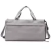 Compact Nylon Gym Duffel with Dry Pocket and Shoe Compartment Gray color SKU reference