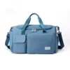 Multi-Pocket Nylon Travel Duffel with Shoe Compartment Sky blue color SKU reference
