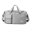 Multi-Pocket Nylon Travel Duffel with Shoe Compartment Gray color SKU reference