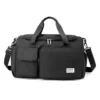 Multi-Pocket Nylon Travel Duffel with Shoe Compartment Black color SKU reference
