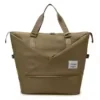 Expandable Nylon Gym Duffel with Computer Pocket Dark gold color SKU reference