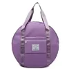 Round Nylon Gym Duffel with Shoe-Pocket Storage Purple color SKU reference