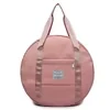 Round Nylon Gym Duffel with Shoe-Pocket Storage Pink color SKU reference