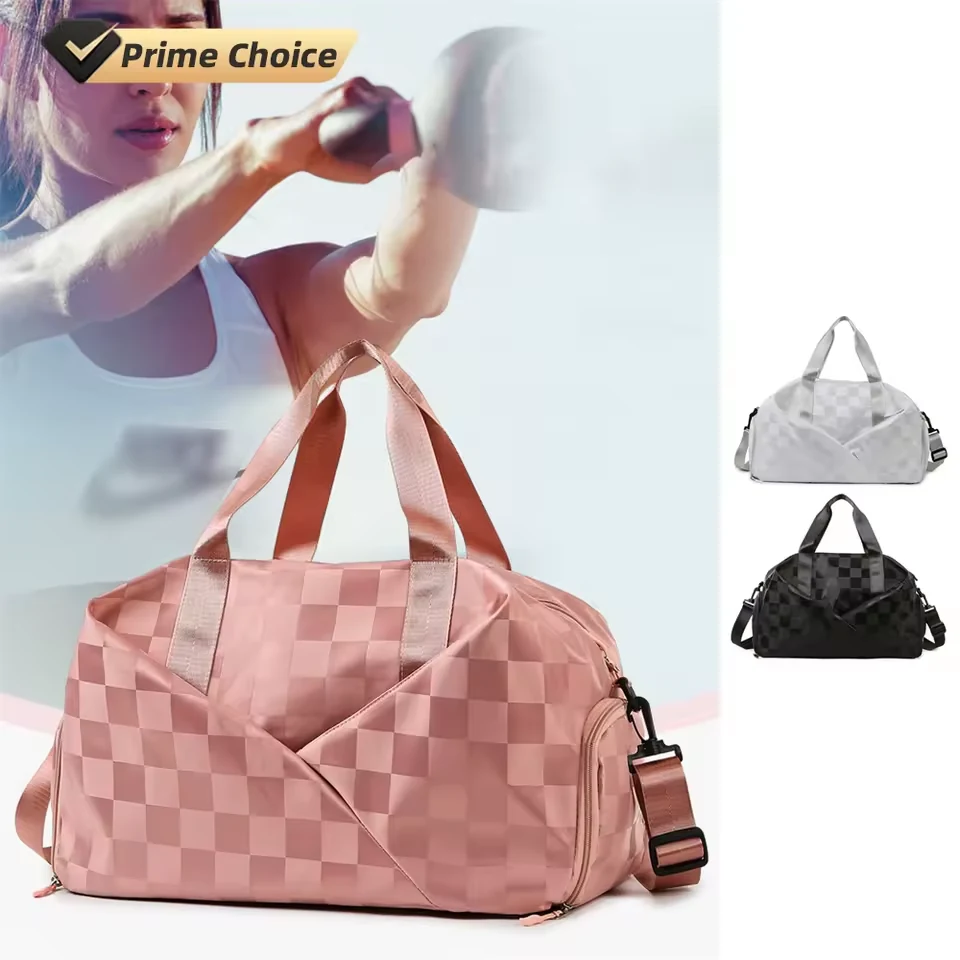 Checkerboard Nylon Duffel with Shoe Compartment product reference image
