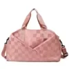 Checkerboard Nylon Duffel with Shoe Compartment Pink color SKU reference