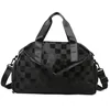 Checkerboard Nylon Duffel with Shoe Compartment Black color SKU reference