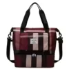 Plaid Nylon Gym & Travel Duffel with Shoe Compartment Red color SKU reference