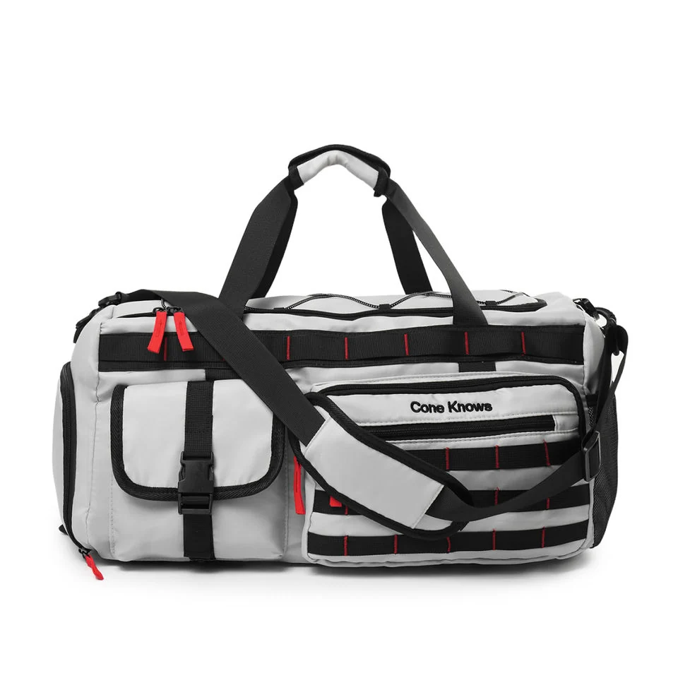 Nylon Gym Duffel with Shoe & Wet/Dry Compartments Gray color SKU reference
