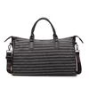 Striped Nylon Travel Duffel with Two-Way Zipper Coffee Brown color SKU reference