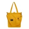 Cotton Tote with Front Bottle-Holder Pocket Yellow color SKU reference