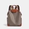 Nylon Business Backpack with Concealed Pocket Khaki color SKU reference