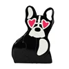 PU Cartoon Dog Print Crossbody Bag with Chain Strap Black color SKU reference