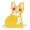 PU Cartoon Dog Print Crossbody Bag with Chain Strap Yellow color SKU reference