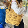 Bear-Print Canvas Shopping Tote Yellow color SKU reference