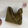 Corduroy Cartoon-Print Shopper Tote Green color SKU reference