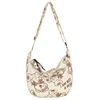 Bear-Pattern Canvas Crossbody Messenger Bag White color SKU reference